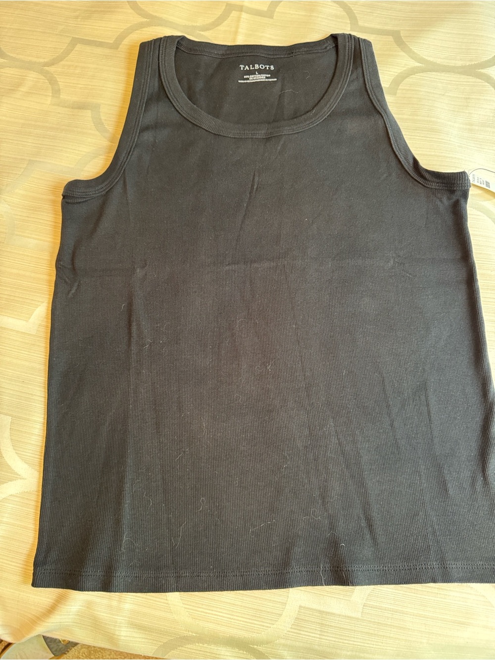 Talbots Black Ribbed Tank Top